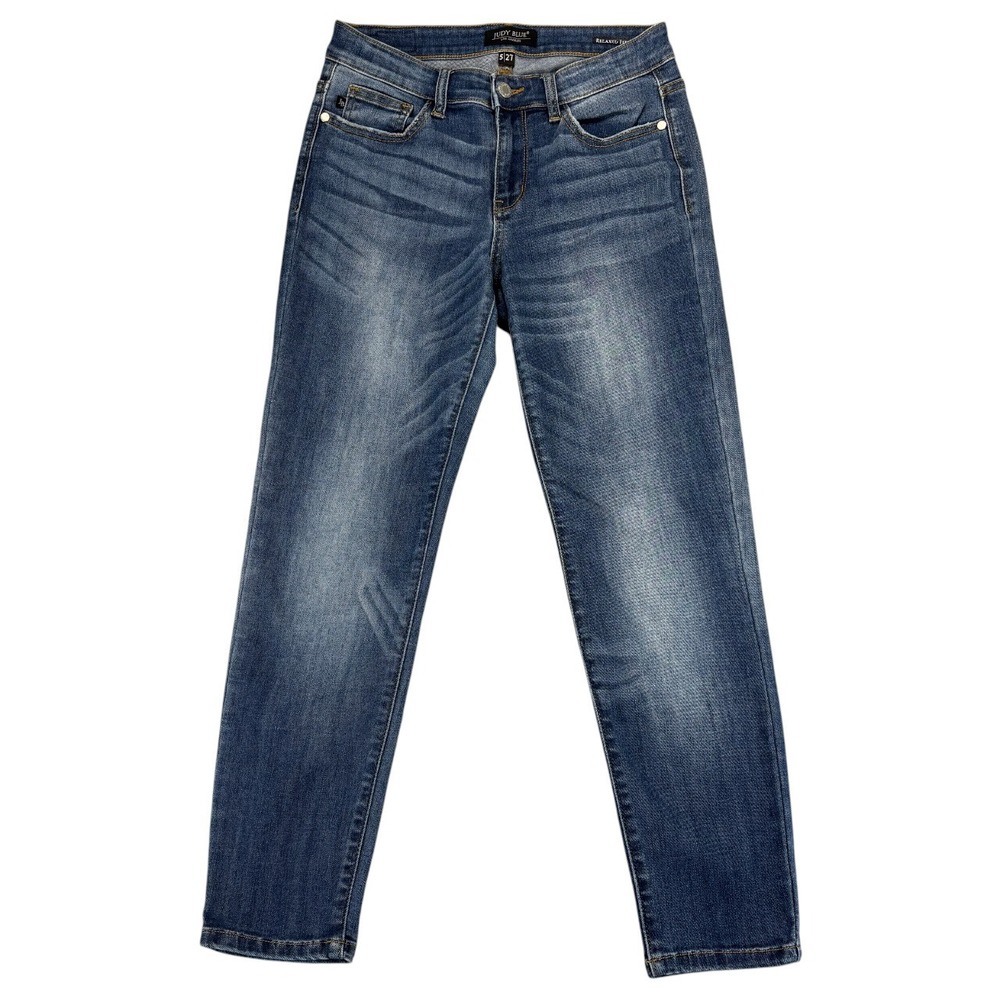 Judy Blue Relaxed Girlfriend Jeans Womens 5/27 Mid Rise Stretch Ankle Ranchcore